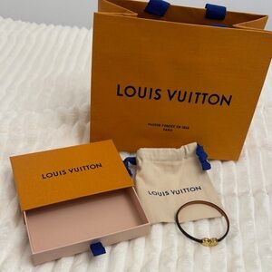 Louis Vuitton Tan Bracelet with Gold Detail